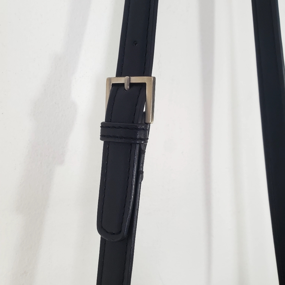 ZARA Western Black Fringe Crossbody Bag with Silver Buckle Detail - Picture 6 of 15